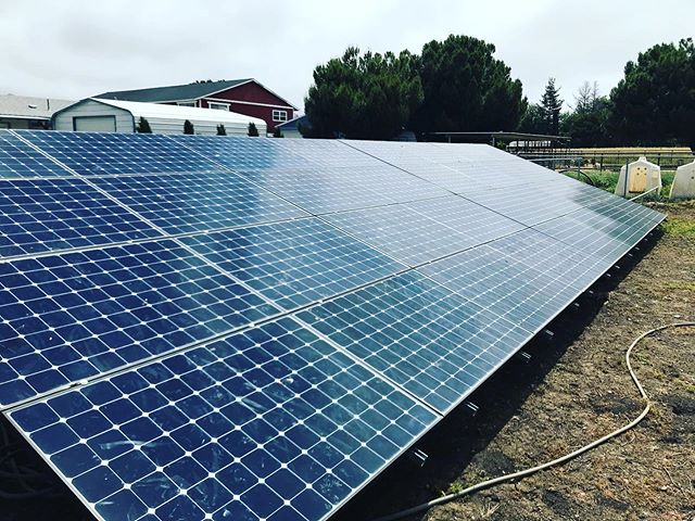 solar panel installation on ground side view