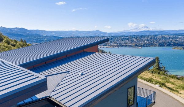 house with metal roof on the beach