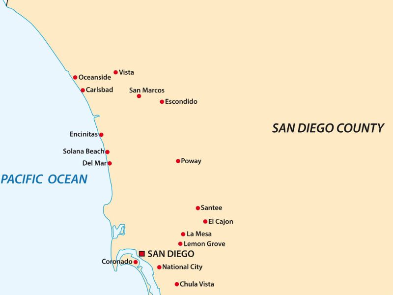 Map of San Diego County