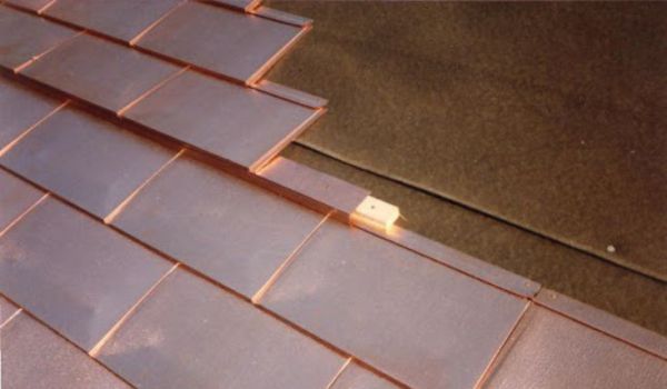 copper tiles installation