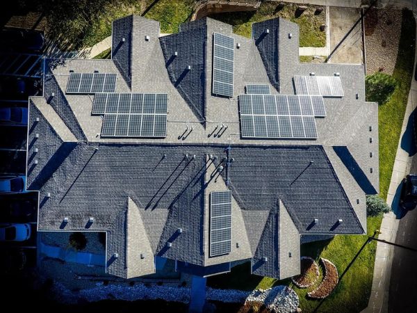 Drone Image of commercial roof from above