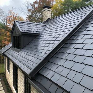 house with metal shingle roof