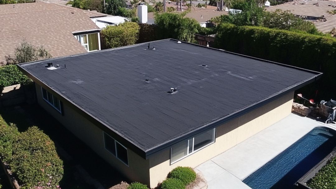 home with black flat roof in San Diego