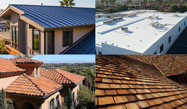 roofs with different roofing materials